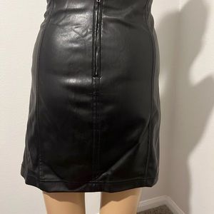 Black leather skirt